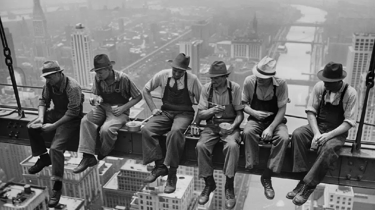 lunch atop a skyscraper